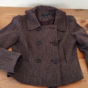 Josephine Vintage Brown Double Breasted Short Jacket Blazer Size 4